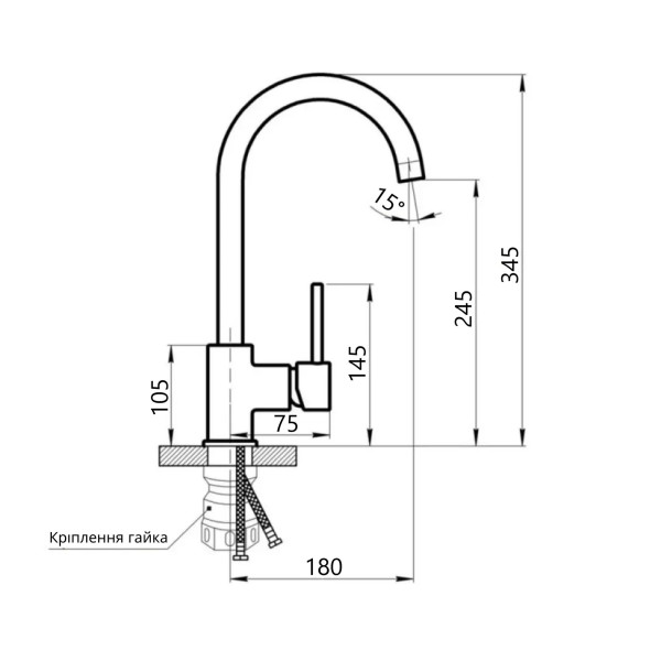 Смеситель для кухни Lidz Aria 015F (k35) LDARI015FNKS21689 Nickel3