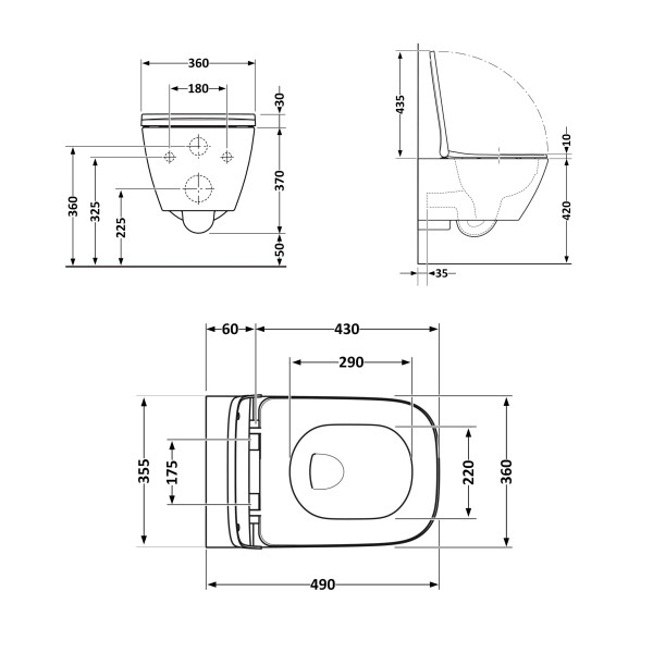Унитаз подвесной Qtap Robin безободковый с сиденьем Soft-close QT1333046ENRW3