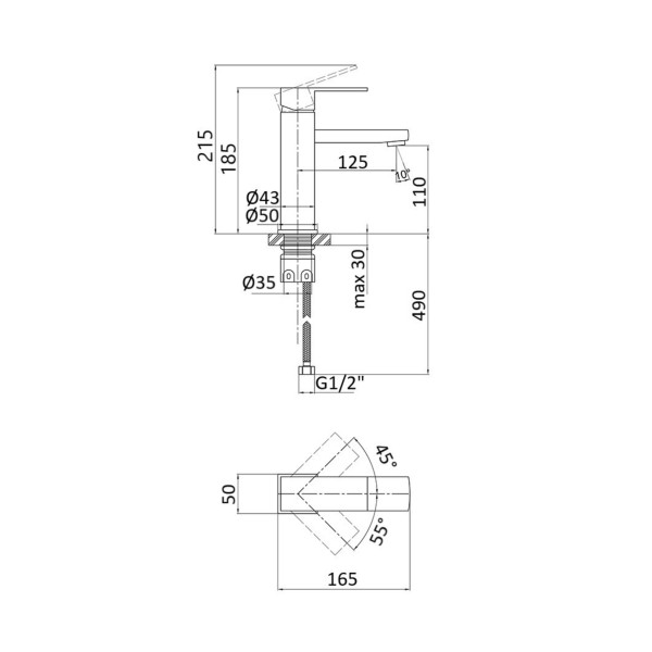 Смеситель для раковины Lidz Kubis 001F (k35) LDKUB001FNKS28534 Nickel3