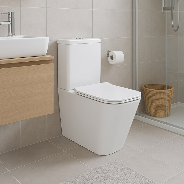 Унітаз-компакт Qtap Crow безобідковий з сідінням Soft-close QT05222170W4