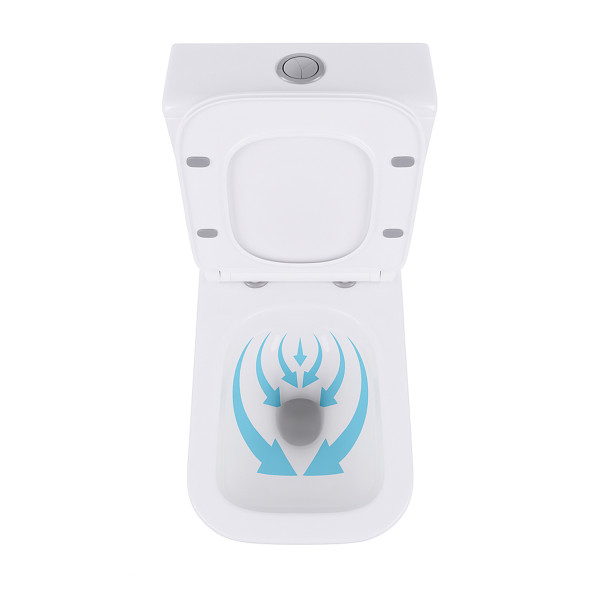 Унітаз-компакт Qtap Crow безобідковий з сідінням Soft-close QT05222170W8