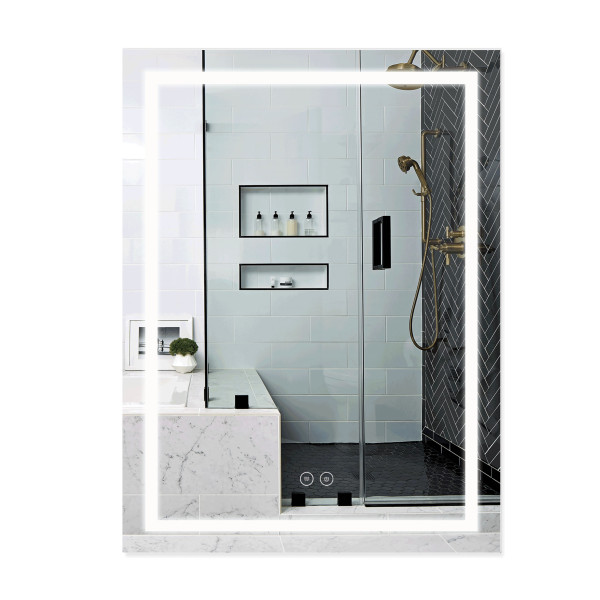 Зеркало Qtap Mideya (MI1) 600х800 с LED-подсветкой Touch, с антизапотеванием, диммером QT2078F937W1
