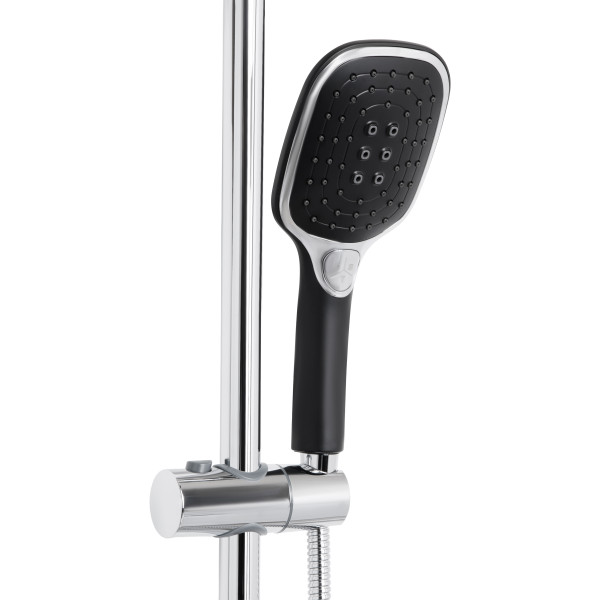 Душова система універсальна Qtap Grand на три споживача (з виливом) QTGRABCR1004 Chrome/Black6
