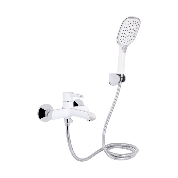 Змішувач для ванни Qtap Grand (з душовим гарнітуром) QTGRAWCR006 Chrome/White1