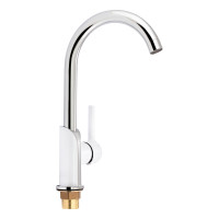 Смеситель для кухни Qtap Grand QTGRAWCR007F Chrome/White1