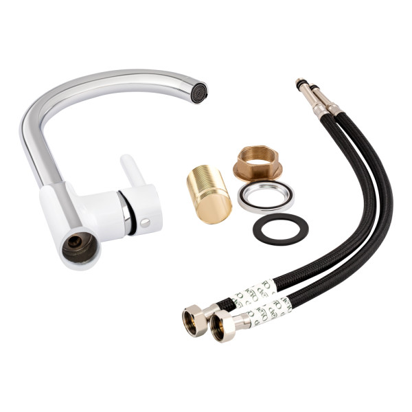Змішувач для кухні Qtap Grand QTGRAWCR007F Chrome/White8