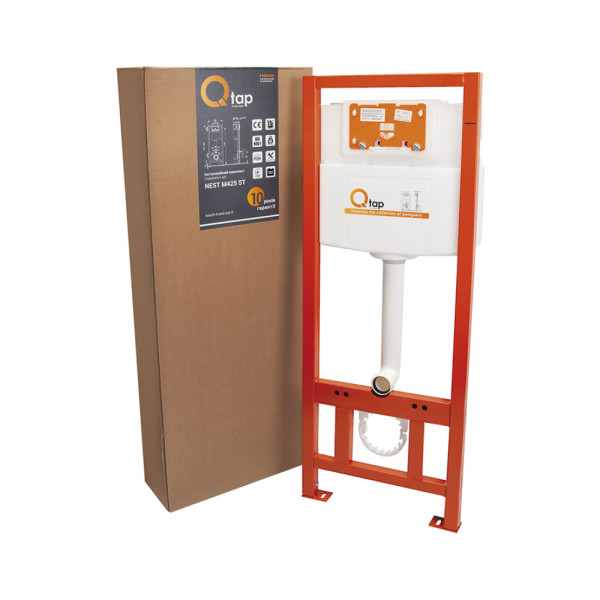 Набор инсталляция 4 в 1 Qtap Nest ST с линейной панелью смыва QT0133M425M08381CRM10