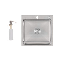 Мийка для кухні інтегрована Lidz Handmade H5050 (LDH5050BRU35375) Brushed Steel 3,0/1,0 мм1