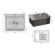 Мойка для кухни интегрированная Lidz Handmade H5045 (LDH5045BRU35383) Brushed Steel 3,0/1,0  мм2
