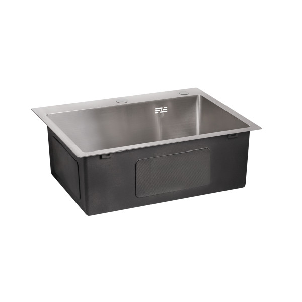 Мийка для кухні інтегрована Lidz Handmade H5845 (LDH5845BRU35384) Brushed Steel 3,0/1,0 мм5