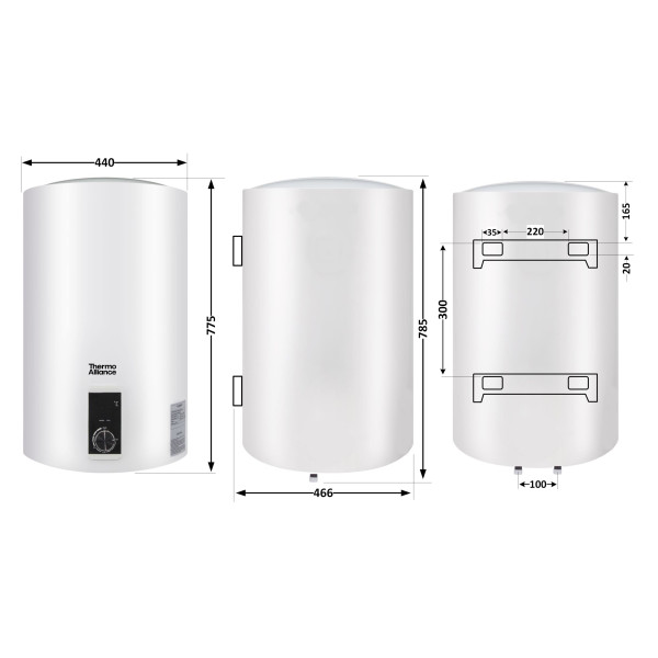 Водонагреватель электрический Thermo Alliance 80 л вертикальный, сухой ТЭН 2,0 кВт D80V20J3(D)K3