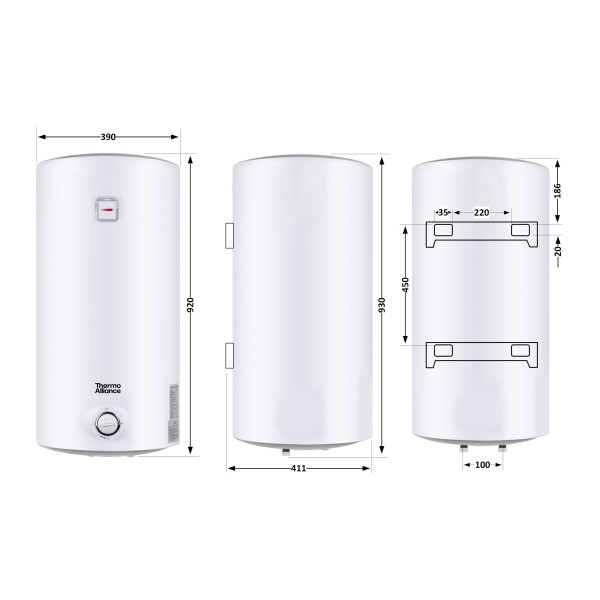 Водонагрівач електричний Thermo Alliance 80 л SLIM вертикальний, мокрий ТЕН 1,5 кВт D80V15Q23
