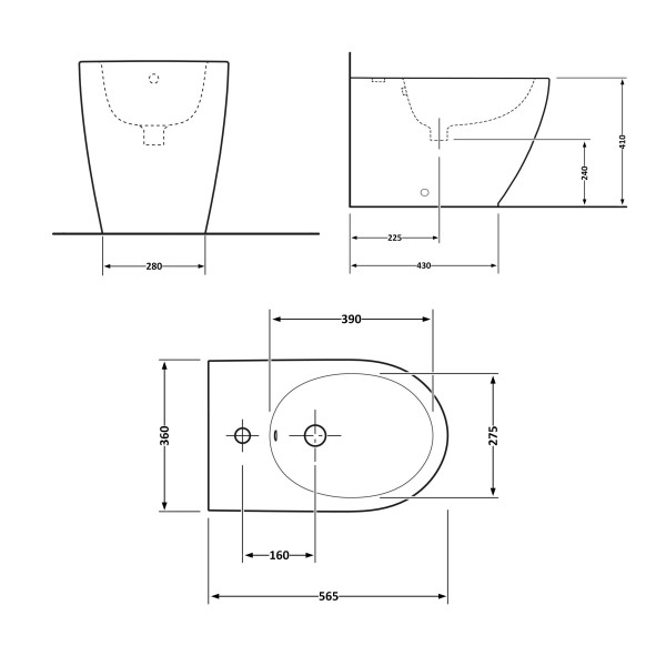 Біде підлогове Qtap Robin 560x355x410 White QT13441381W3