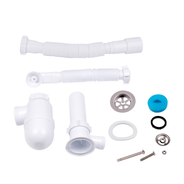 Сифон для кухонной мойки Lidz (WHI) 60 08 E004 00 с круглым переливом (выход 50 мм)4