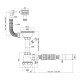 Сифон для кухонної мийки Lidz (WHI) 60 05 M002 01 EURO з відводом для пральної машини (вихід 50 мм)2