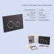 Готовое решение Qtap для ванной комнаты: подвесной унитаз Crow Rimless 520х360х290 + комплект инсталляции Nest 4 в 1 (круглая клавиша Black mat)5