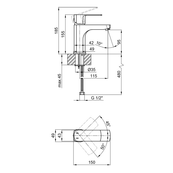 Змішувач для раковини Qtap Lipno QTLIPNO1023101G Graphite3