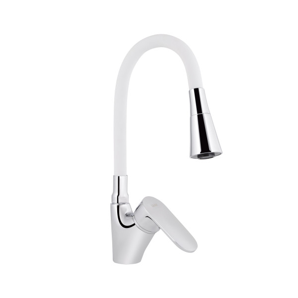 Змішувач для кухні Lidz Tani 007F3 з гнучким виливом (k40) LDTAN007F3WCR40423 Chrome/White1
