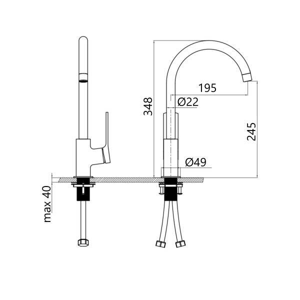 Смеситель для кухни Qtap Slavonice QTSLA9042103UB Black Matt3
