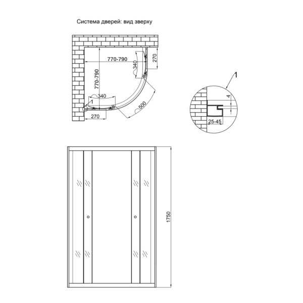 Душевая кабина Lidz Latwa SC80x80.SAT.MID.FR, стекло Frost 4 мм без поддона3