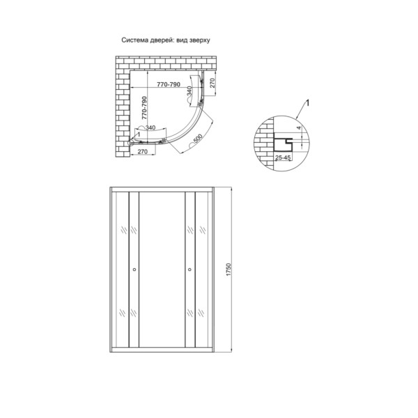 Душевая кабина Lidz Latwa SC80x80.SAT.MID.GR, стекло тонированное 4 мм без поддона3