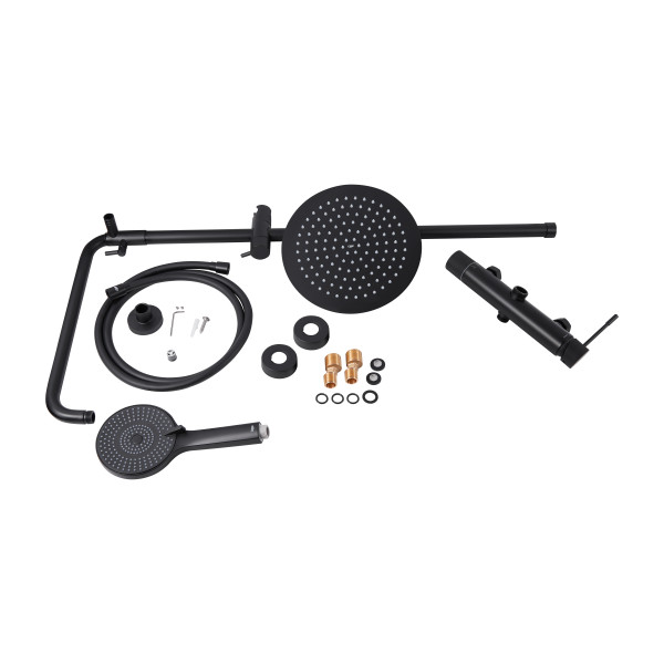 Душевая система универсальная Qtap Scorpio на два потребителя QTSCO51105OGB Black Matt9