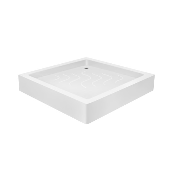 Набор Lidz душевая кабина Wawel SC80x80.SAT.LOW.GR, стекло тонированное 4 мм + поддон Mazur14