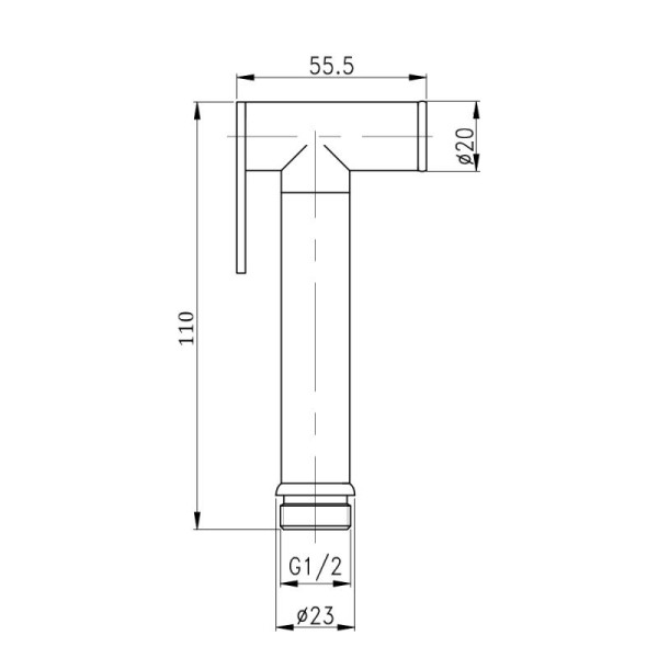 Лійка для гігієнічного душу Qtap Rucni округла QT889910842855OB Black Matt3