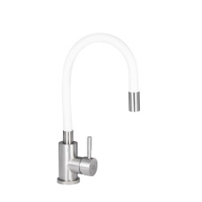 Смеситель для кухни Lidz Aria 015F3 с гибким изливом (k35) LDARI015F3WHI43362 White / Nickel1
