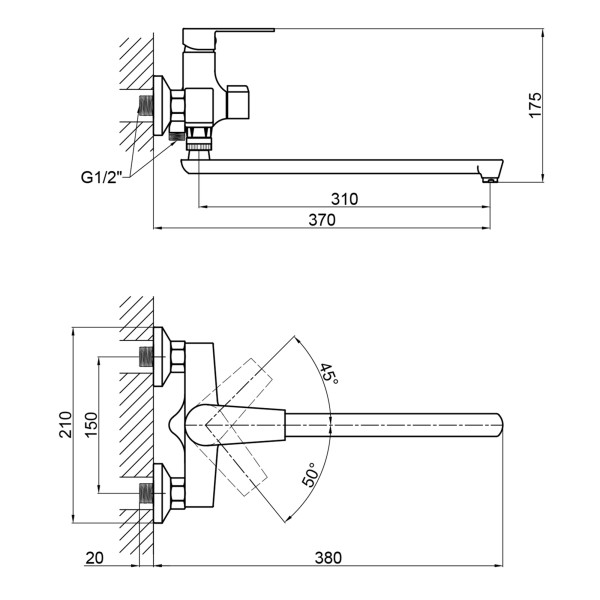 Смеситель для ванны Brinex 35B 0053