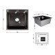 Мийка для кухні інтегрована Lidz Handmade H5050B (LDH5050BPVD43619) Brushed Black PVD 3,0/1,0 мм2