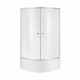 Душова кабіна Latwa SC90x90.SAT.HIGH.FR полукругла, скло Frost 4 мм + Душовий піддон KAPIELKA ST90x90x41, з панеллю Lidz1