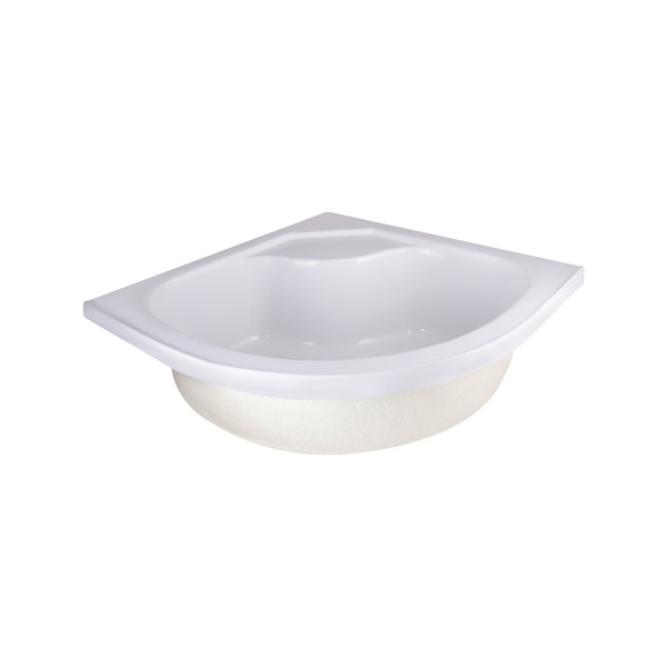 Душова кабіна Latwa SC80x80.SAT.HIGH.FR полукругла, скло Frost 4 мм + Душовий піддон KAPIELKA ST80x80x41, з панеллю Lidz12