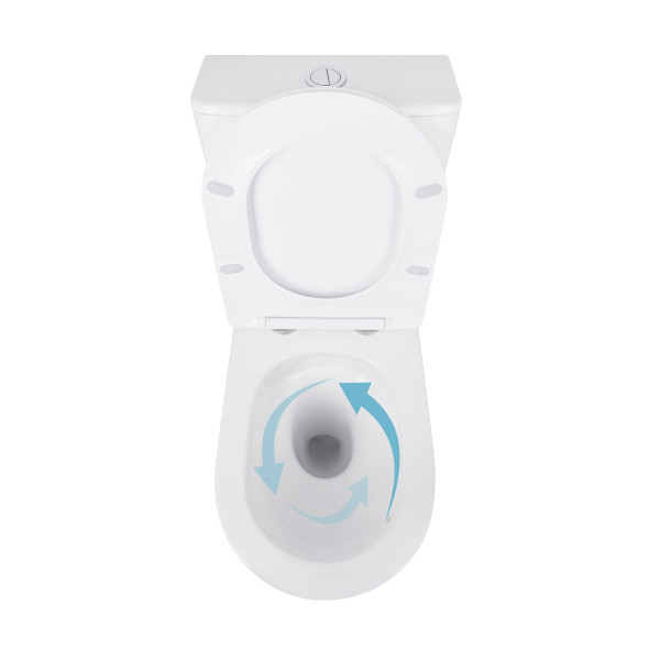 Унитаз-компакт Qtap Scorpio безободковый Ultra Quiet с сиденьем Soft-close QT14226088AW7