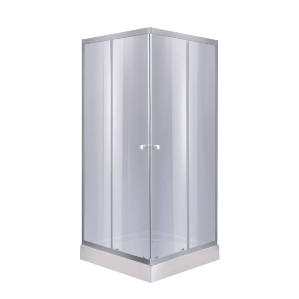 Душевая кабина Lidz Wawel SC80x80.SAT.LOW.GR, стекло тон. 4 мм + Lidz Душевой поддон KAPIELKA ST80x80х141