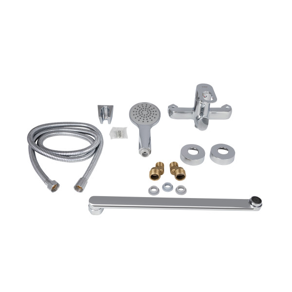 Змішувач для ванни Lidz Latwa 005 з поворотним виливом (з душовим гарнітуром) (k35) LDLAT005CRM45415 Chrome9