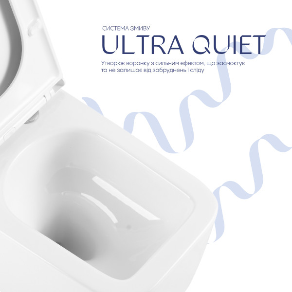 Унитаз подвесной Qtap Gemini безободковый с сиденьем Soft-close QT2533076EUQW5