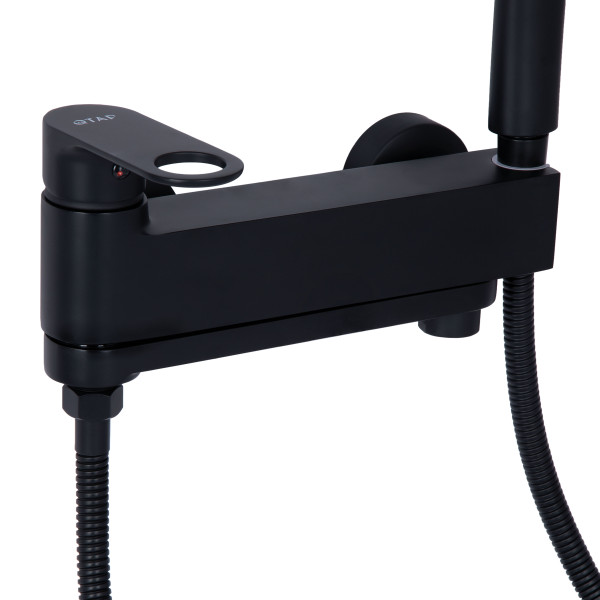 Смеситель для ванны Qtap Jay с поворотным изливом (c душевым гарнитуром) QTJAY260BLM45548 Black Matt6
