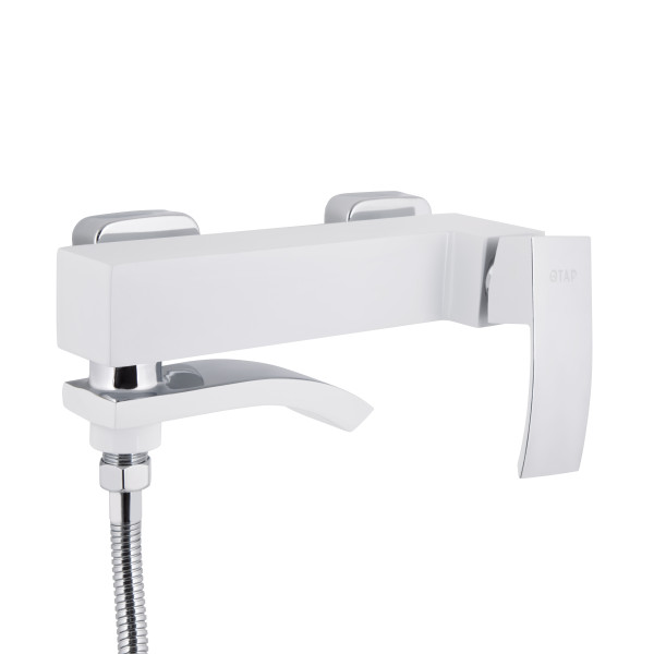 Змішувач для ванни Qtap Swan Cascada з поворотним виливом (з душовим гарнітуром) QTSWA260CRW45569 Chrome/White5