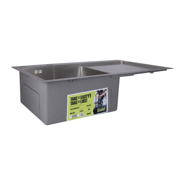 Мийка для кухні інтегрована Lidz Handmade H7849R крило праворуч (LDH7849BRUR45591) Brushed Steel 3,0/1,0 мм4