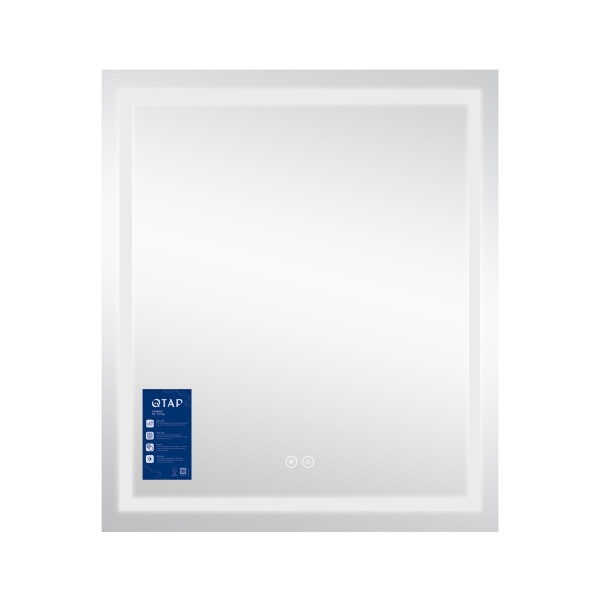 Дзеркало Qtap Mideya (MI1) 700х800 з LED-підсвічуванням Touch, з антизапотіванням, димером QT2078DCF7080W5