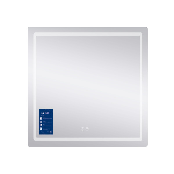 Дзеркало Qtap Mideya 800x800 з LED-підсвічуванням Touch, з антизапотіванням, димером QT2078NCF8080W4