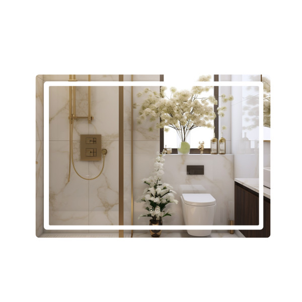 Зеркало Qtap Mideya 1000х700 с LED-подсветкой Touch, с антизапотеванием, диммером QT2078NCF10070W1