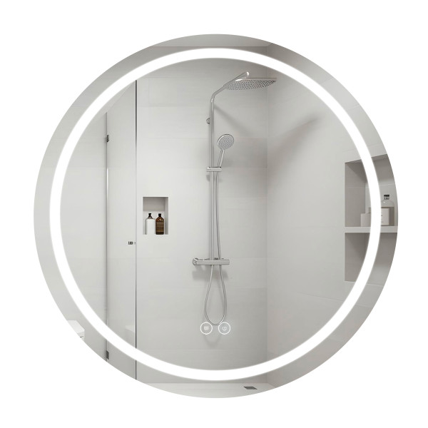 Зеркало Qtap Mideya R800 с LED-подсветкой Touch, с антизапотеванием, диммером QT2078NCR8080W1