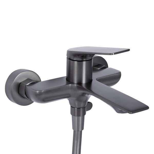 Змішувач для ванни Qtap Vlasta New (з душовим гарнітуром) QTVLA259GMB45643 Gunmetal Black PVD4