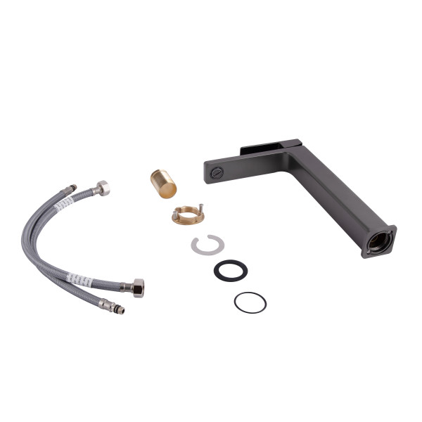 Змішувач для раковини Qtap Gemini високий QTGEM269GMB45680 Gunmetal Black PVD5