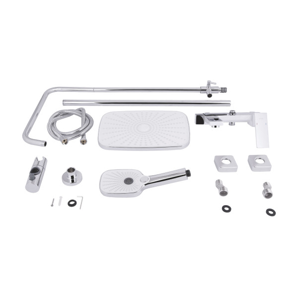 Душова система універсальна Qtap Gemini на три споживача (з виливом) QTGEM111CRW45687 Chrome/White13
