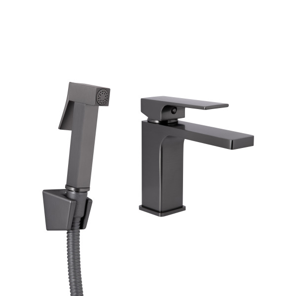 Смеситель для раковины Qtap Gemini (с гигиеническим душем) QTGEM272GMB45692 Gunmetal Black PVD1