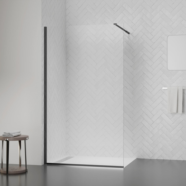 Душевая перегородка Qtap Walk-In Standard BLM209.C8 90х200 см, стекло Clear 8 мм, покрытие CalcLess7