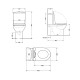 Унітаз-компакт Qtap Robin Ultra Quiet безободковий з сидінням Soft-close QT13226089AW2